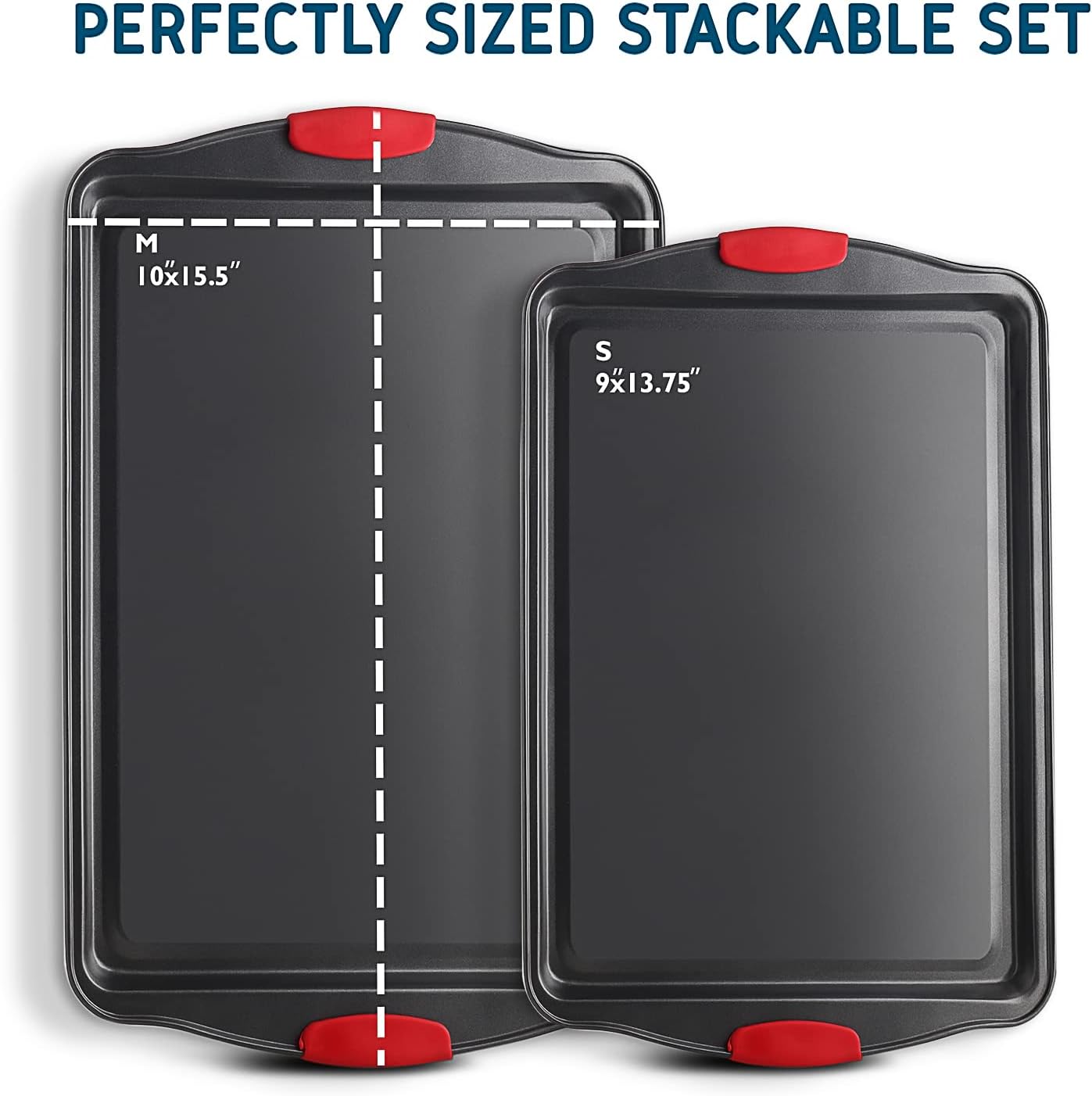 15-Piece Premium Nonstick Bakeware Set — BPA Free, Silicone Handles - 2-Piece (Small & Medium) - Image 8