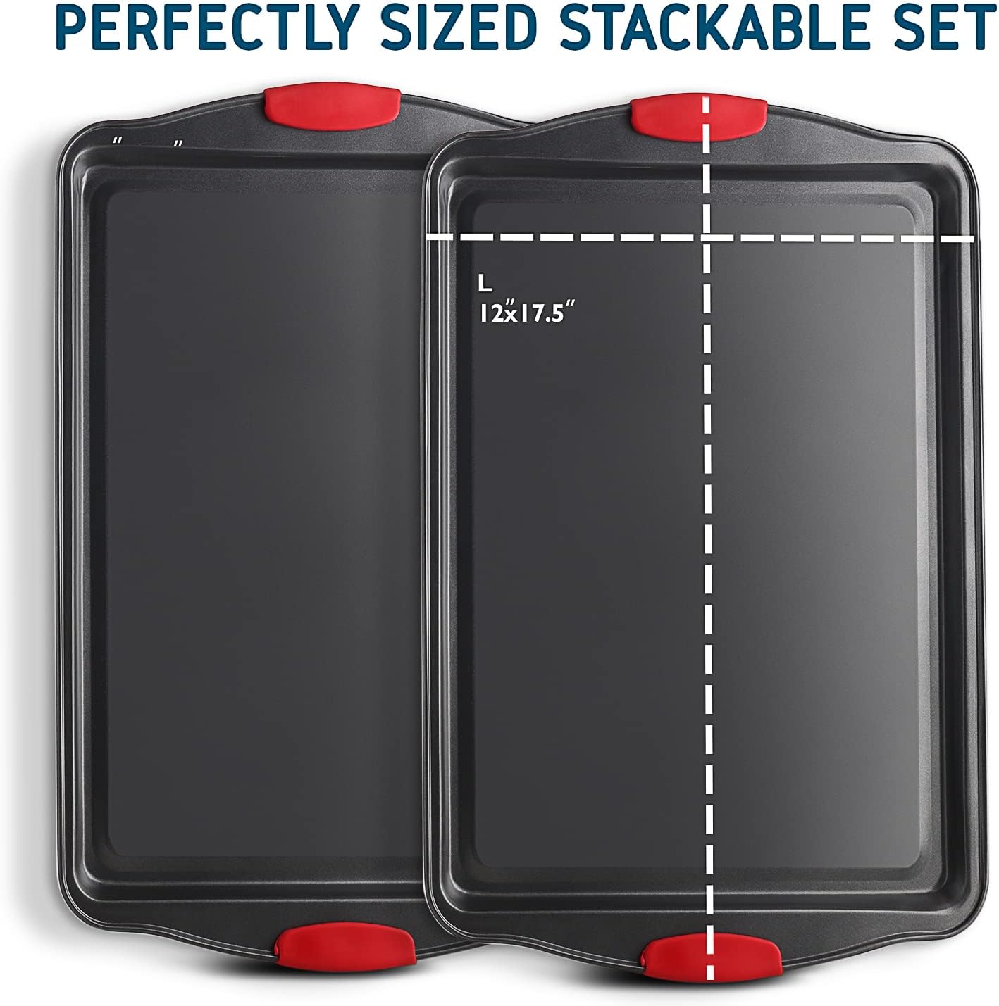 15-Piece Premium Nonstick Bakeware Set — BPA Free, Silicone Handles - 2-Piece (Large) - Image 11