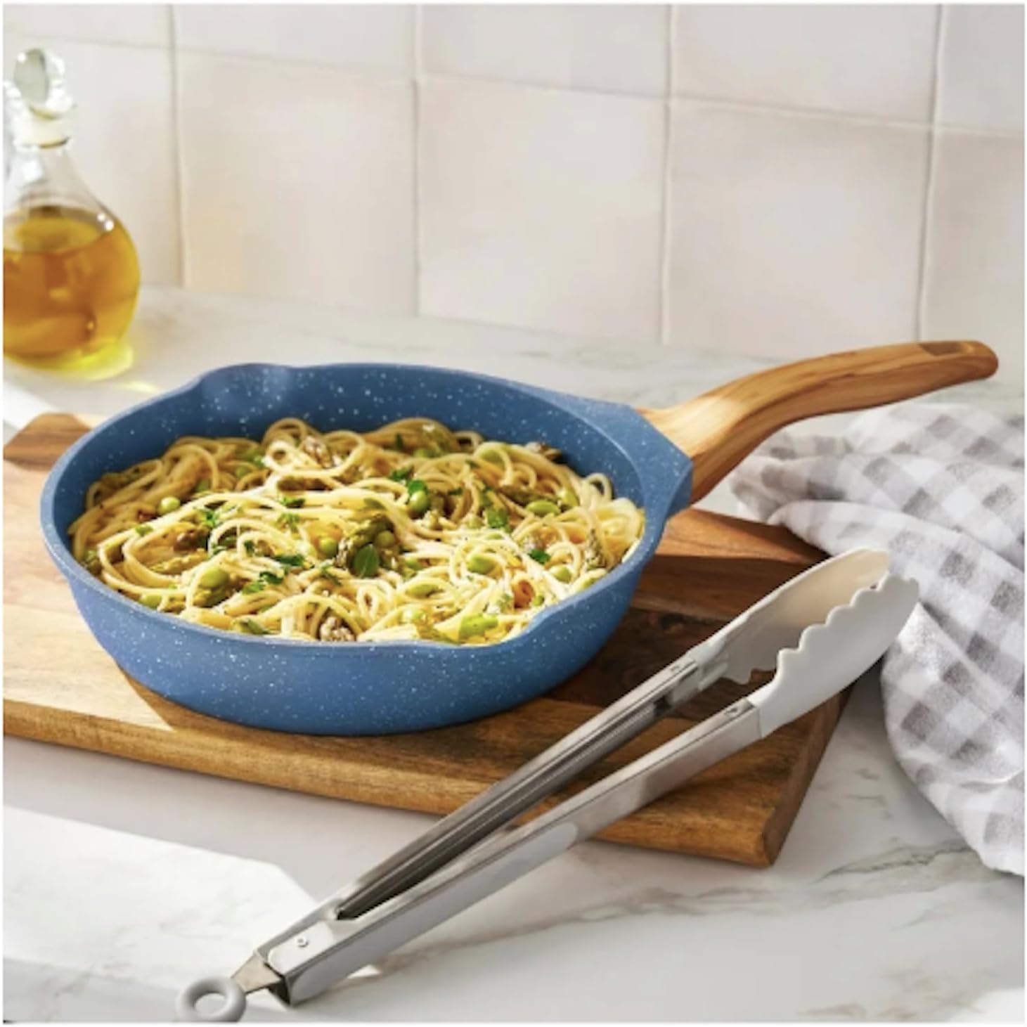32-Piece Ceramic Nonstick Cookware Set with Utensils & Bakeware - Blue - Image 4