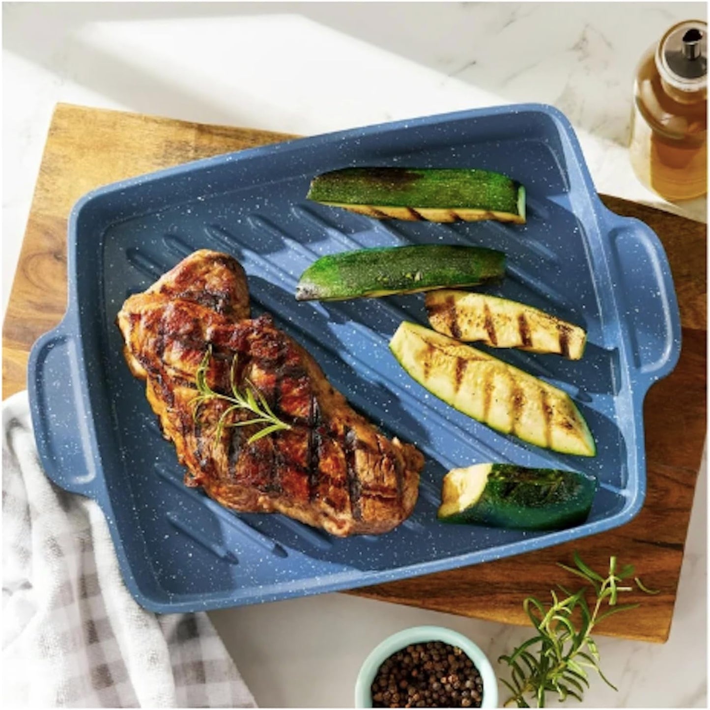 32-Piece Ceramic Nonstick Cookware Set with Utensils & Bakeware - Blue - Image 5