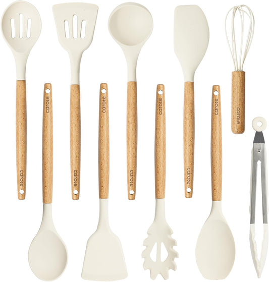 Silicone Cooking Utensils Set 10-Piece — Heat Resistant, BPA Free
