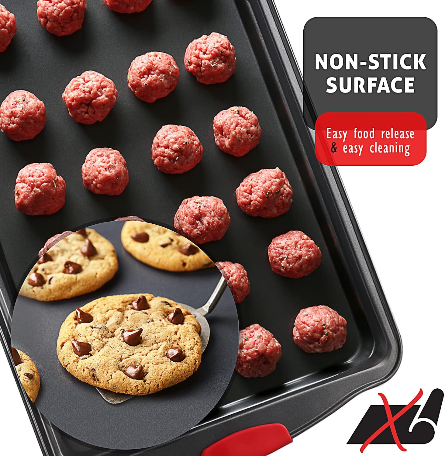 15-Piece Premium Nonstick Bakeware Set — BPA Free, Silicone Handles - Black - Image 3