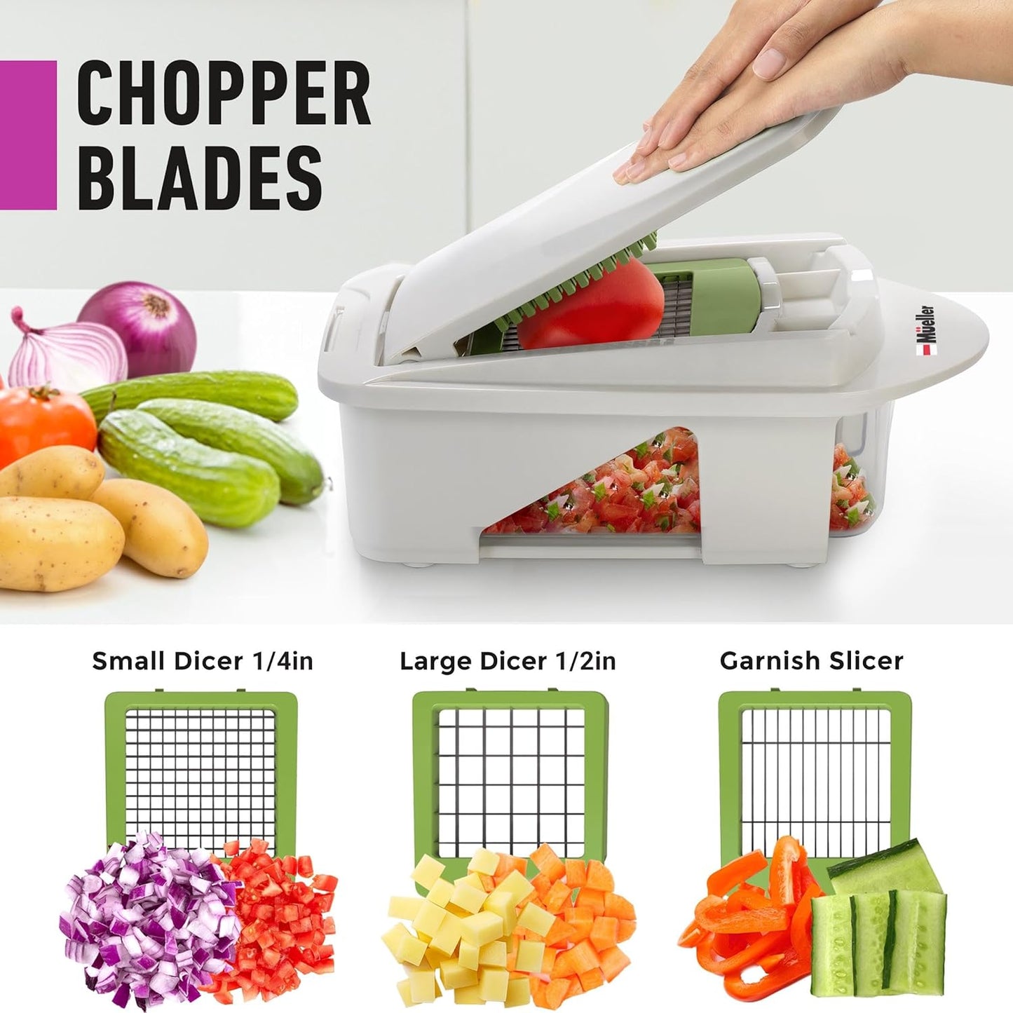 10-in-1 Vegetable Chopper with 8 Stainless Steel Blades - 12 Blade - Image 12