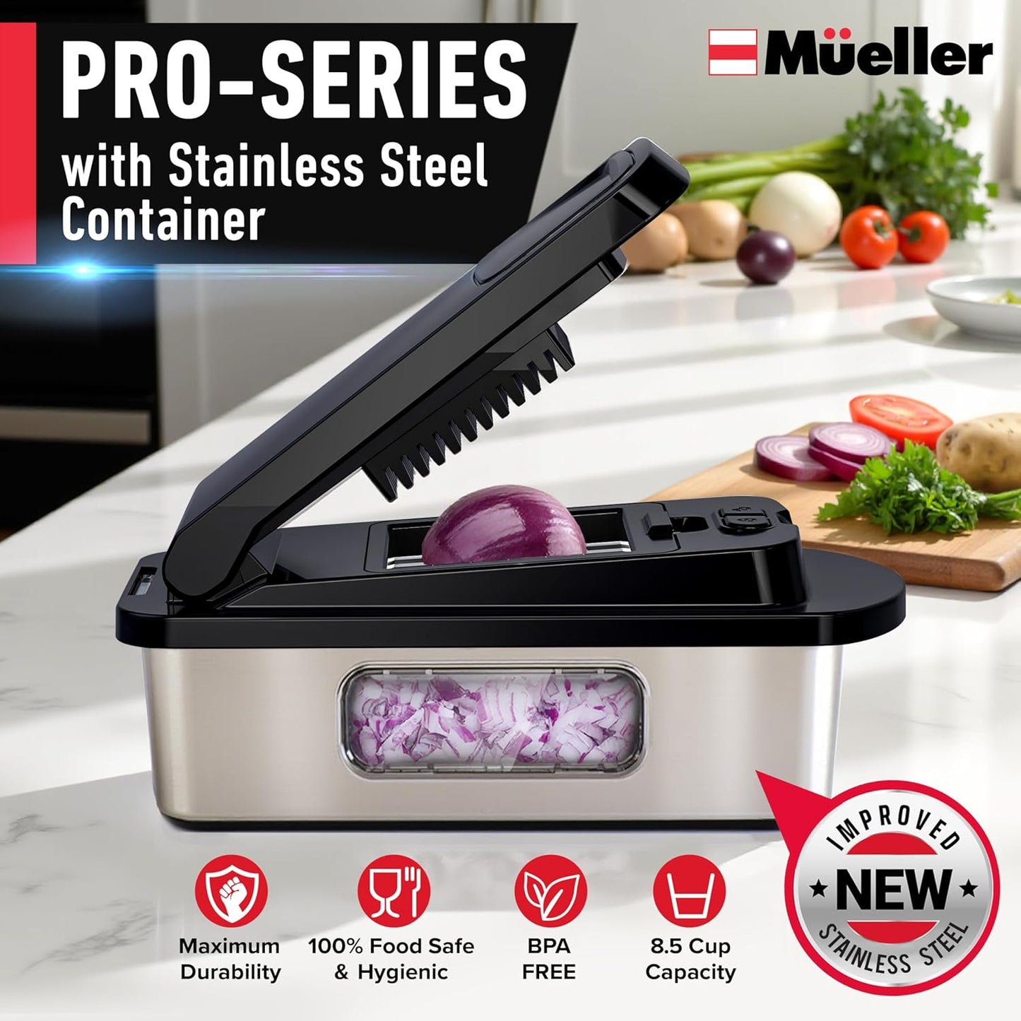 10-in-1 Vegetable Chopper with 8 Stainless Steel Blades - 8 Blade - Image 8