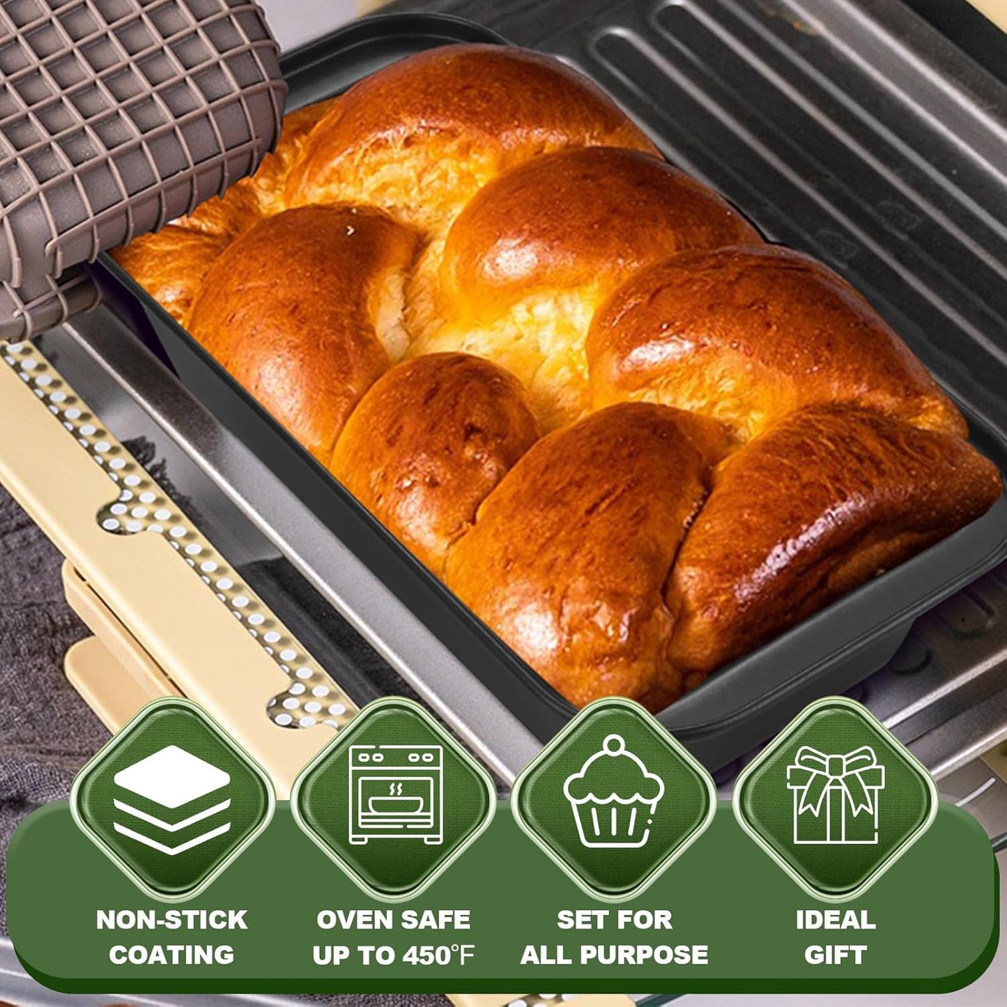 7-Piece Nonstick Bakeware Set — Carbon Steel, Wider Grips - Image 5