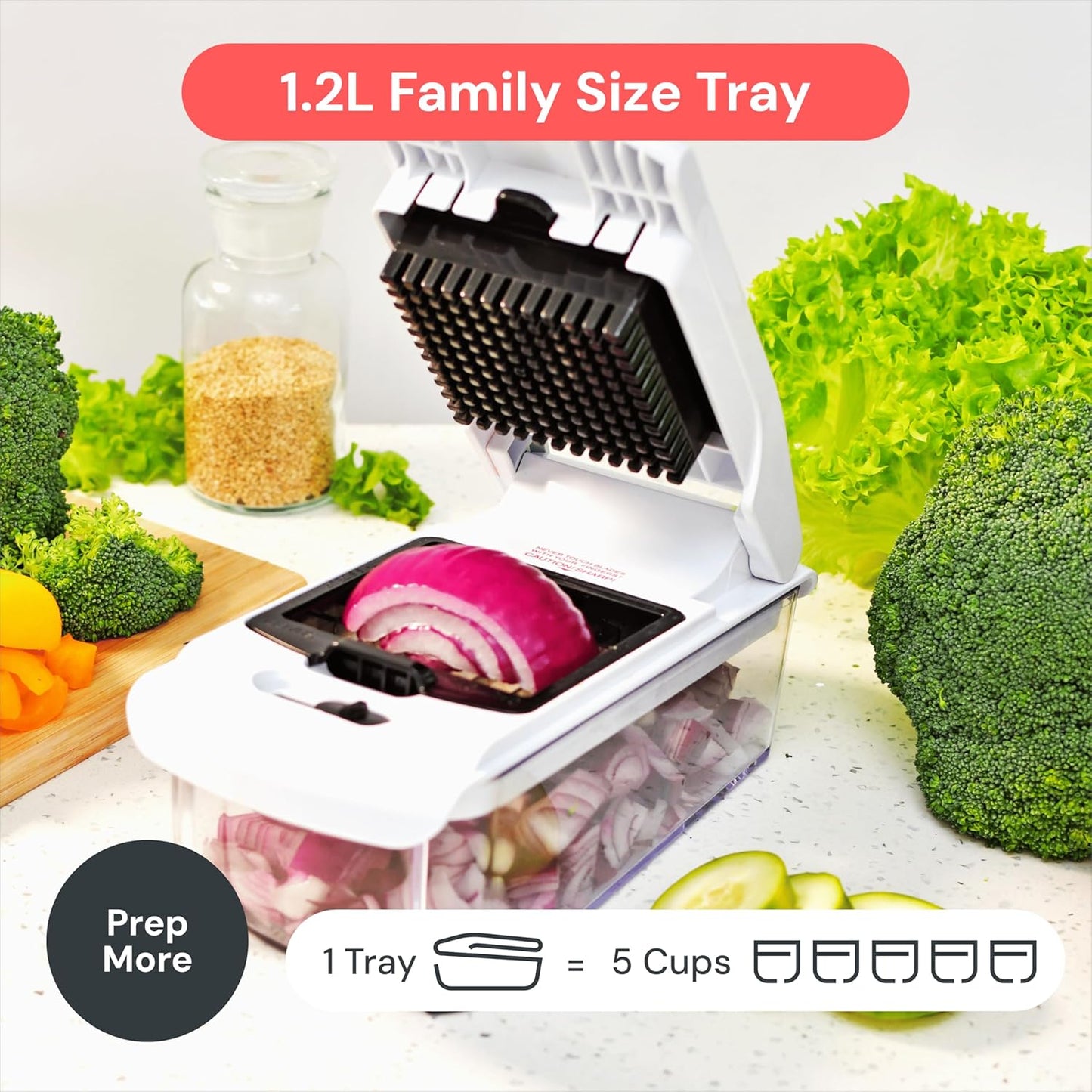 4-in-1 Vegetable Chopper & Spiralizer with Container - Image 6