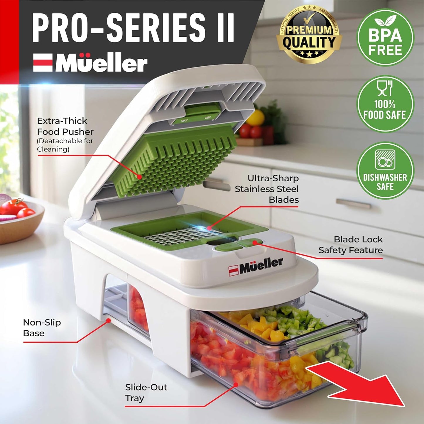 10-in-1 Vegetable Chopper with 8 Stainless Steel Blades - 12 Blade - Image 11