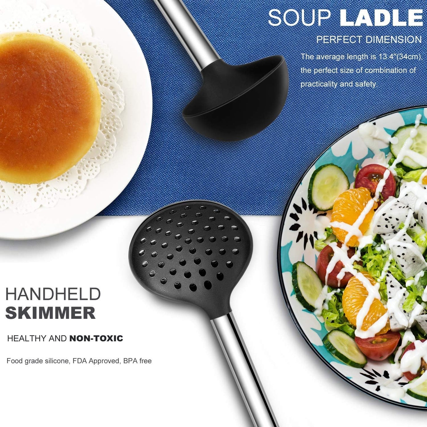 33-Piece Silicone Kitchen Utensils Set — Stainless Steel Handles - Default - Image 3